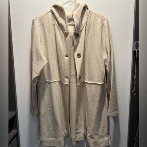 Coldwater Creek Cream Hooded Sweatshirt